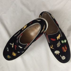 Christian Louboutin Embroidery Black Suede Sneaker